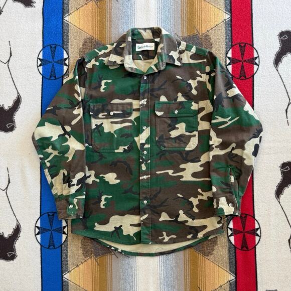 Vintage 90s Gander Mountain Camo Camouflage Button Up Size Medium USA Made - Picture 1 of 6